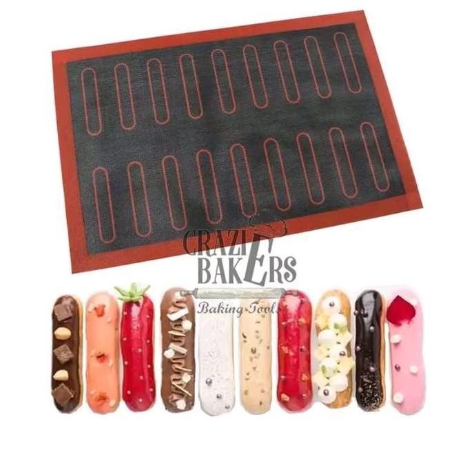 Equipment- Non-Stick Baking Perforated Silicone Mat Non Stick Eclair Silicone Mat - Silpad - Double 
