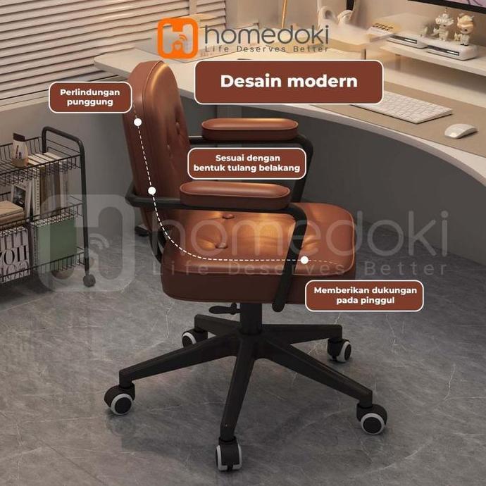 Homedoki Kursi Kantor/Kursi Kantor Empuk Nyaman/Kursi Kerja Kantor/Kursi Aesthetic