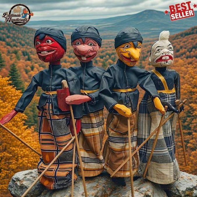 Paling dicari Wayang Golek Punakawan 1Set=isi 4pcs (Cepot,Gareng, Dewala, Semar)