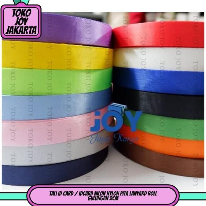 Stack- Tali Id Card / Idcard Nilon Nylon Pita Lanyard Roll Gulungan 2Cm