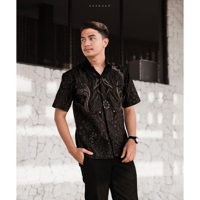 Laskala Batik Premium Tama Kemeja Batik Pria Slimfit Lengan Pendek