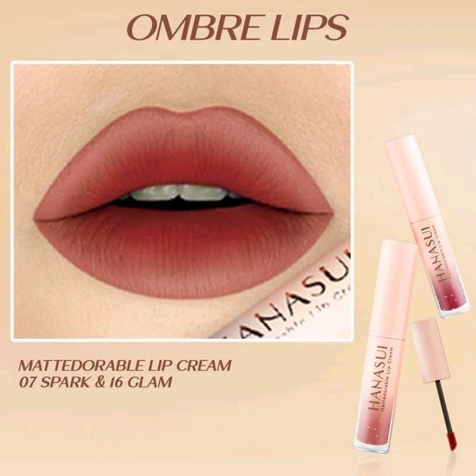 Lipstudio- Paket Ombre Hemat Hanasui Lipcream 16 & Boba 03 - Ombrelips Lipcream Lipstick Bibir Lipst