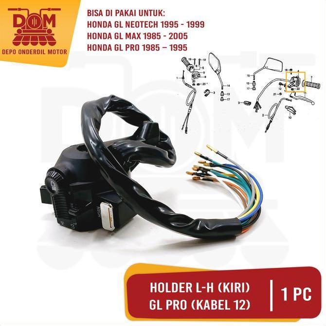 Promo Holder Kiri GL Pro Kabel 12 L/H (KAGAYAKU) Saklar Kiri Tombol Lampu Pass Dim Riting Klakson Ka
