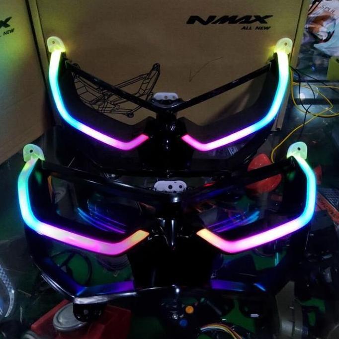Promo LIST LAMPU ALIS DEPAN DRL NEW NMAX NEW RGB + FRAME ALIS SENJA NMAX NEW WITH MAGNET RUNNING LAZ