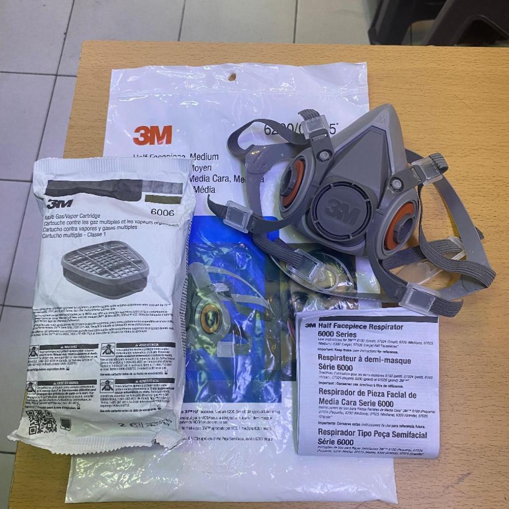 Masker Respirator 3M 6200 + Cartridge 3M 6006 Original