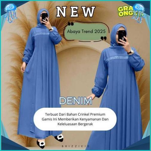 Special Price Gamis Abaya Bahan Crinkle Airflow Premium Variasi Renda/Payet