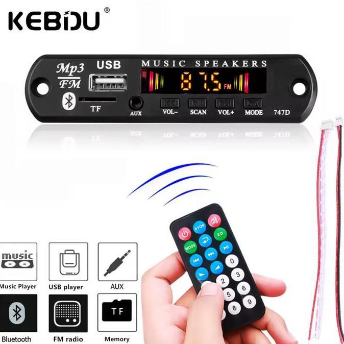 Kebidu Modul Tape Audio Speaker Mobil Fm Mp3 Usb Bluetooth Wireless Receiver Car