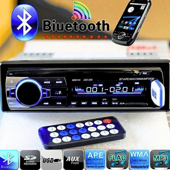 Taffware Jsd-520 Tape Mobil Bluetooth Full Bass Audio Mp3 Player Handsfree Call Grandmax Pickup Truk