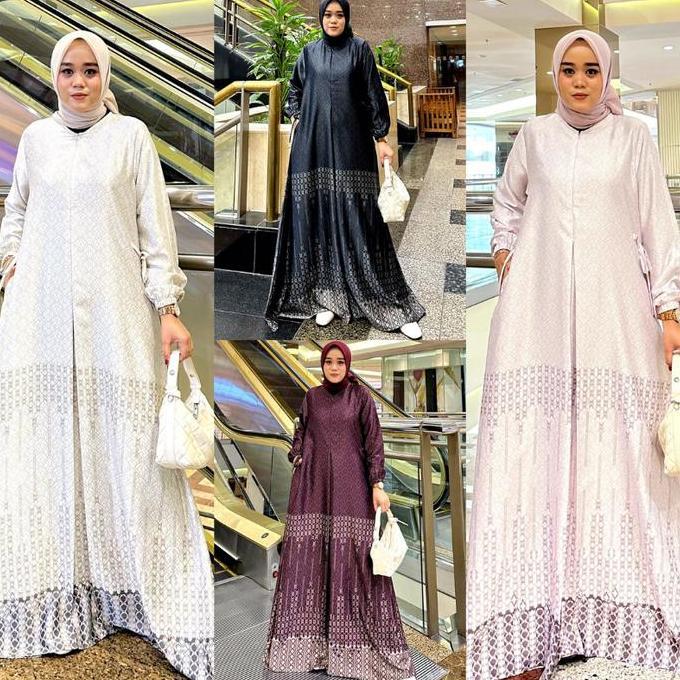 Wxwxw- Gamis Motif Delisa Kekinian Bahan Silk Premium Jumbo Fashion Muslim Wanita Kondangan Dan Pest
