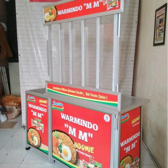 Terlaris Booth Portable / Meja Lipat / Gerobak Lipat Bongkar Pasang Untuk Jualan Warmindo Kekinian S