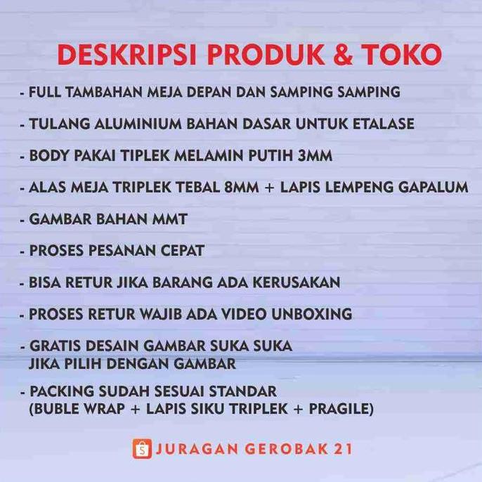 Terlaris Terlaris Booth Portable Jumbo Sekat Meja Samping Gerobak Lipat Meja Usaha / Dagang Portable