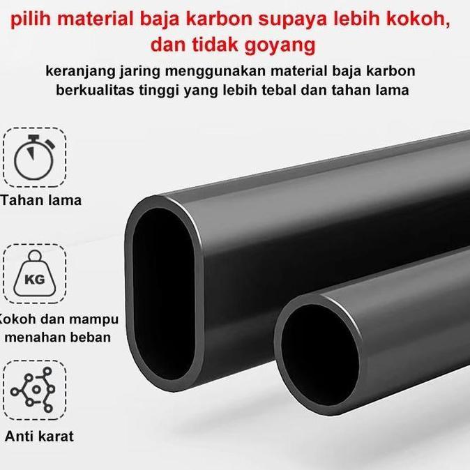Murah Besi 100%Rak Troli Besi 3 Susun Rak Lipat Rak Dapur Stainlessrak Roda Serbaguna Rak Penyimpana