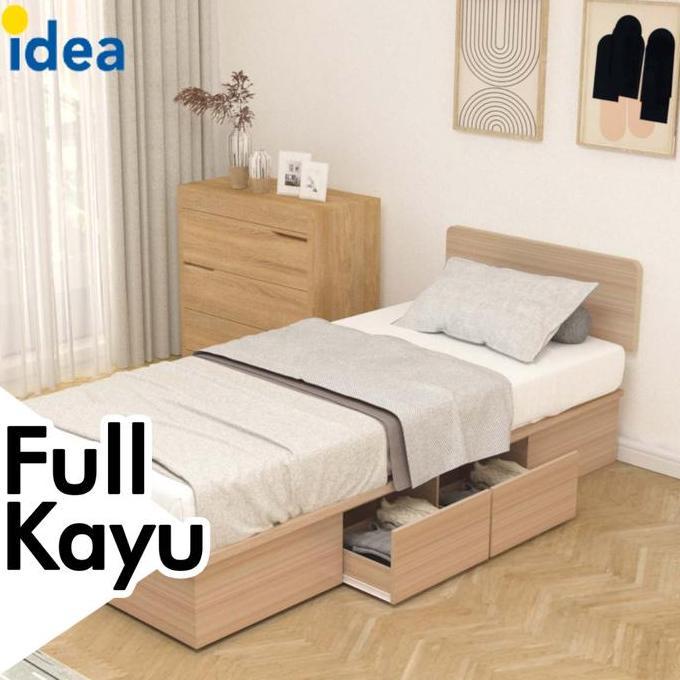 Terlaris Idea Iowa - Ranjang Dipan Kayu Rangka Tempat Tidur Divan Putih Modern Minimalis 90 X 200