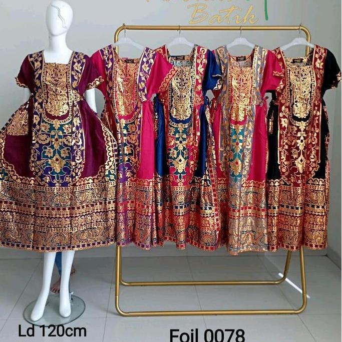 DASTER BATIK KARTIKA KOMBINASI FOIL TANGAN PENDEK DAN  TANGAN 3/4 terlaris