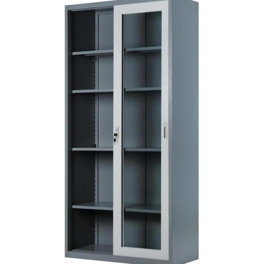 Grosir Lemari Arsip Pintu Sliding / Rak Buku / Lemari Buku Besi / Lemari Kantor / Filing Cabinet Bes
