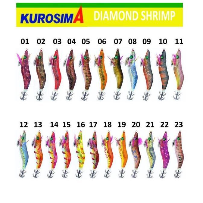 Umpan Cumi Egi Kurosima Diamond Shrimp 3.0 Rattle Glow