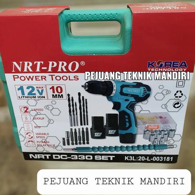 Soon- Bor Baterai Nrt Pro Dc 330 Set / Cordless Drill Nrt Pro Dc330 Set 12V