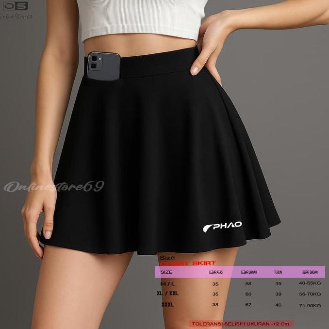 Fitto- Rok Running Sport, Rok Mini Skirt Sport , Rok Lapisan Laging , Rok Senam Outdoor ,Rok Olahrag