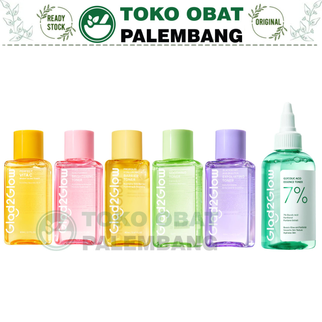 GLAD2GLOW TONER PERFECT VITA C BRIGHT GLOW BLACKBERRY AHA BHA PHA EXFOLIATING POMEGRANATE NIACINAMID