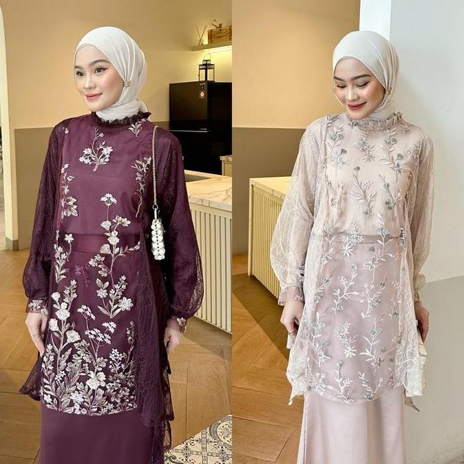 ZEMIRA TUNIK BRUKAT / TUNIK BRUKAT / OUTER BRUKAT / OUTER TILE GARDEN HM