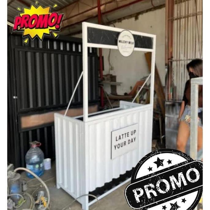 Terlaris Terlaris Booth Container Knockdown / Booth Container Bongkar Pasang / Booth Bazar / Meja Li