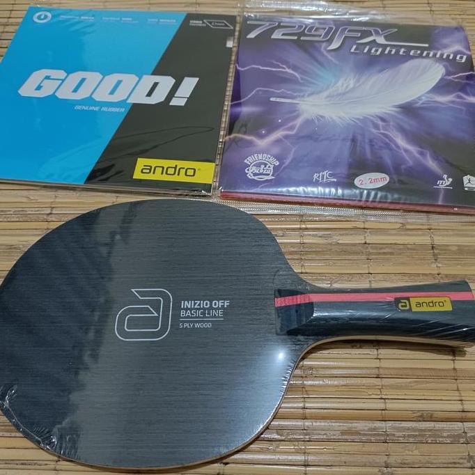 BEBAS ONGKIR - PAKET BET TENIS MEJA ANDRO INIZIO OFF PLUS 729 ORIGINAL