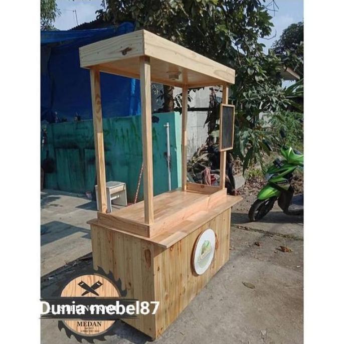 Terlaris Booth Kayu Jati Belanda Murah Gerobak Jualan Booth Portabel Modern