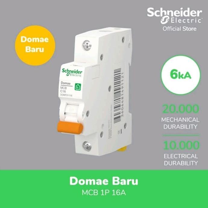 Promo MCB SCHNEIDER DOMAE 1P C16 / SCHNEIDER ELECTRIC MCB DOMAE C16 1 PASS Diskon