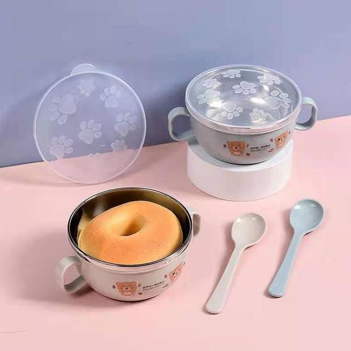 Utrustning- Mangkok Bayi Stainless / Mangkok Tutup Kedap Udara Mpasi Anak