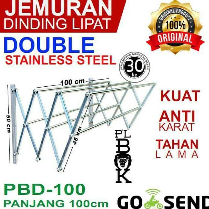 BERKUALITAS - JEMURAN DINDING LIPAT STAINLESS/JEMURAN STAINLESS LIPAT