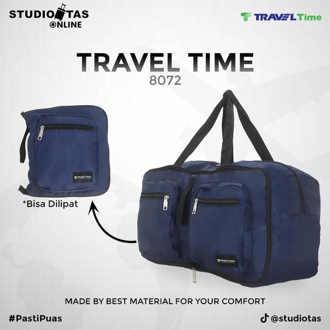 BEBAS ONGKIR - Travel Time Folding Travel Bag 8072 Blue