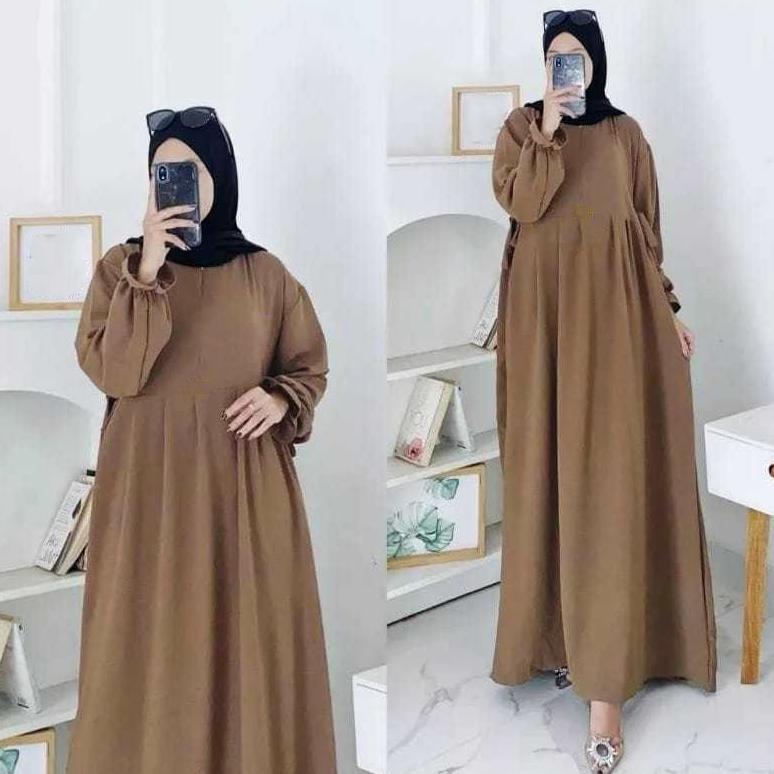 Nikita Dress Gamis Wanita Busui Bahan Hyget Crinkle Premium