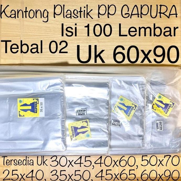 BERKUALITAS - [Isi100] Plastik Laundry Gapura 60x90 Tebal 02 / Kantong Plastik PP 60x90x02 / Plastik
