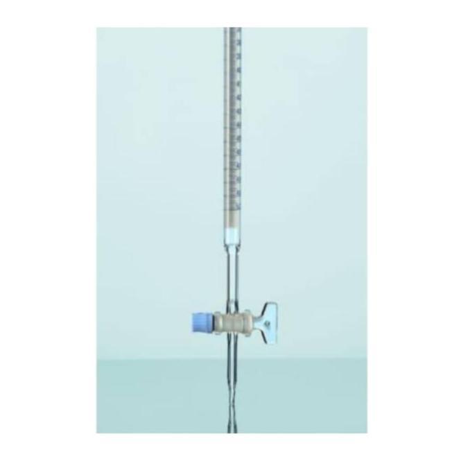 DEAL TERBAIK - Buret Kaca Laboratoirum 50 ml Untuk Mengambil Cairan 50ml Schellbach Pyrex Lokal Kera