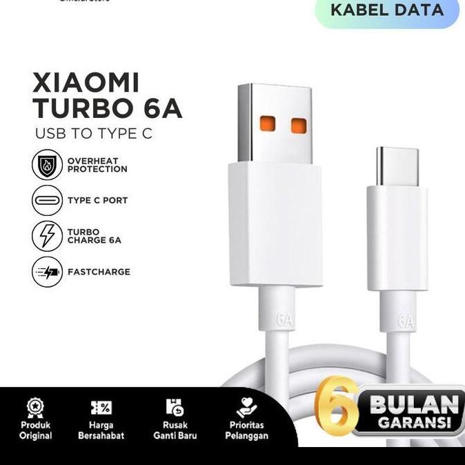 Kabel Data For Xiaomi Ori 100% Type C Turbo Charge 6A Kabel Data Big Sale