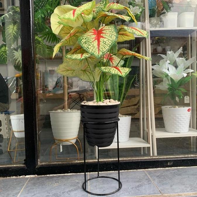 Dekorasi Tanaman Bunga  Plastik Artificial Daun Keladi Monstera Aglonema Besar