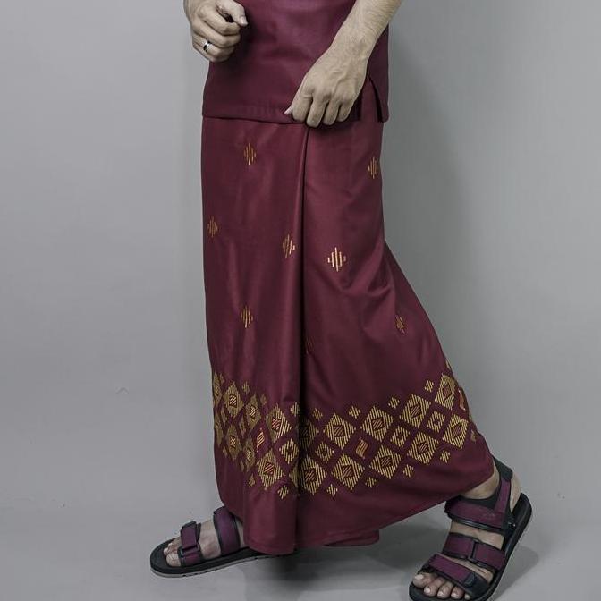 Katsae - Sarung Bordir Motif Sunan Bordir Timbul Sarung Pria Dewasa Sarung Sholat 100% Bordir