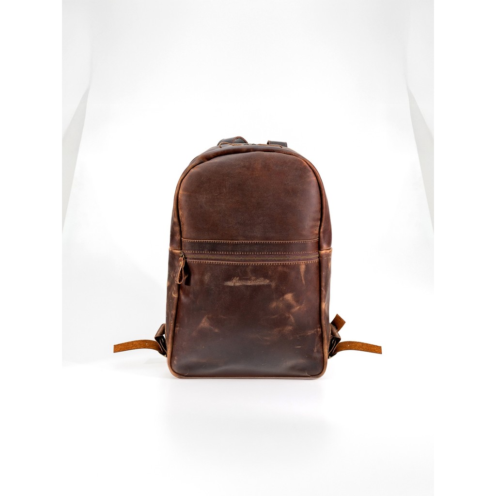 Kenes Leather Tas Ransel Pria Kulit Asli Backpack CHARLIE - Free Grafir Nama
