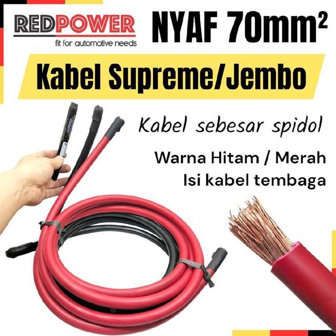 GHUNZING Supreme kabel NYAF 70mm serabut 70 mm hitam merah 1x70mm meteran per meter jembo