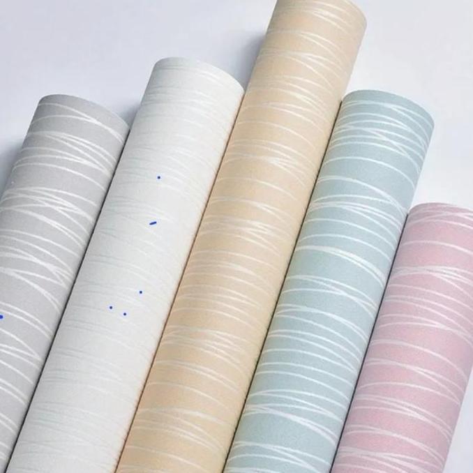 Paket 5 Roll Wallpaper Sticker Dinding Motif Embos  Ulir Pink Wallsticker Ruang Tamu & Kamar Tidur P