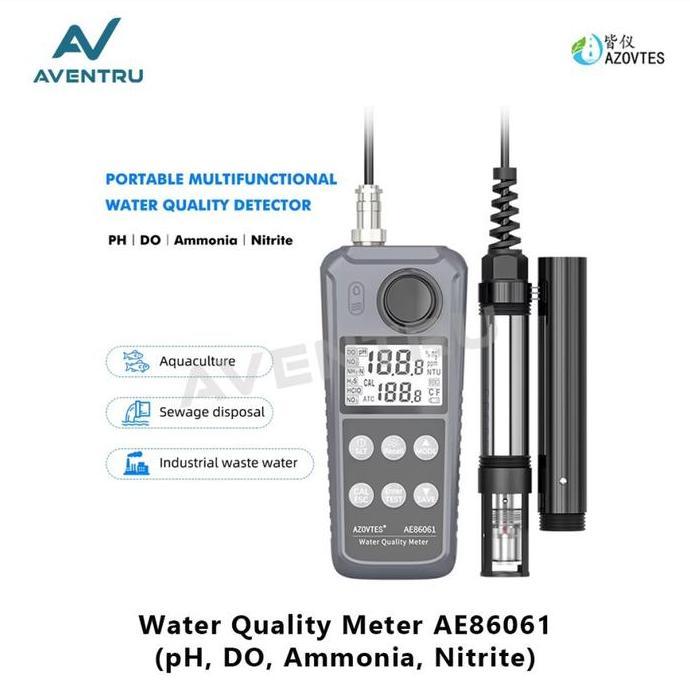 ESOKUIKI Dissolved Oxygen DO Nitrite pH Ammonia Meter Alat Ukur Kadar Oksigen Nitrit Amonia Meter Da
