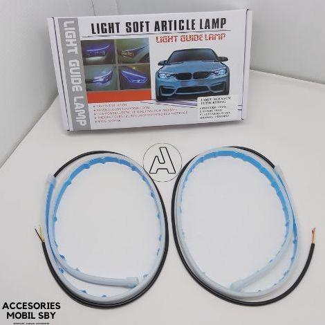 NOICHERS Lampu Alis LED Running 60 CM 12 Volt DRL Lampu Alis Fleksibel Waterproof 2 Mode Motor Mobil