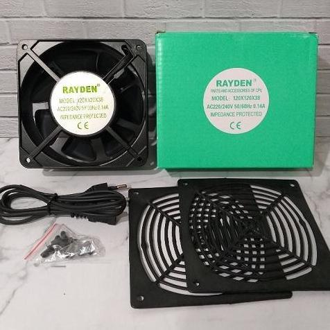 FAN AC 220V 12X12 KIPAS AC 220V 12X12CM COOLING COOLER FAN LANGSUNG COLOK LISTRIK
