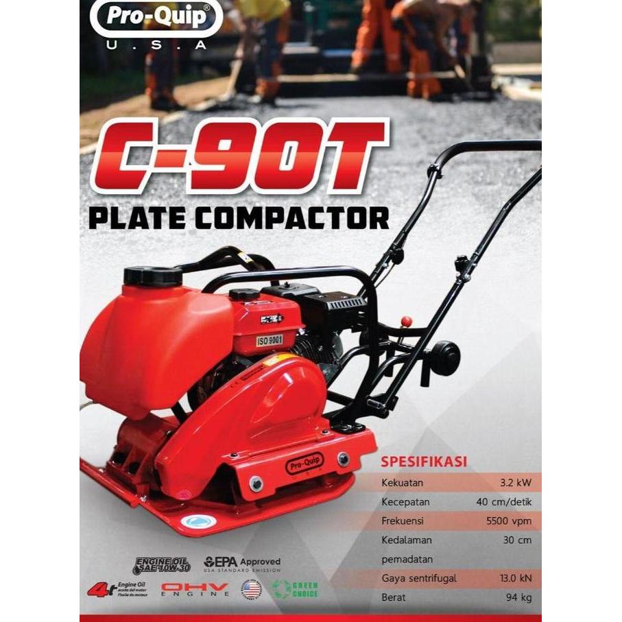 GUNMED Mesin Stamper Kodok Plat PROQUIP C90T Compactor Plate C90T Pemadat