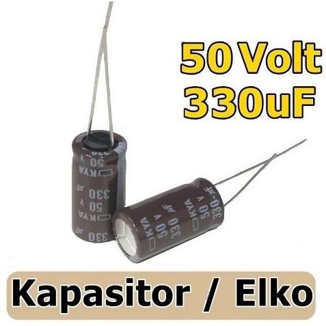 10 PCS KAPASITOR ELCO 330UF/50V 330 MIKRO 50 VOLT 330UF 50V CAPACITOR ELKO 330UF 50V 330UF 50V ISI 1