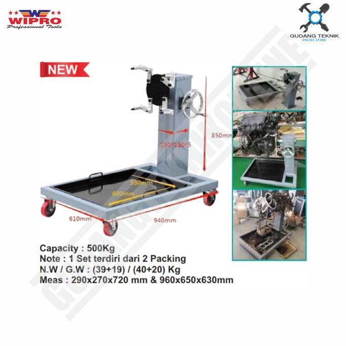 GUNMED ENGINE STAND 500 Kg WIPRO ES-500 / Engine Stand Penyangga Mesin Mobil