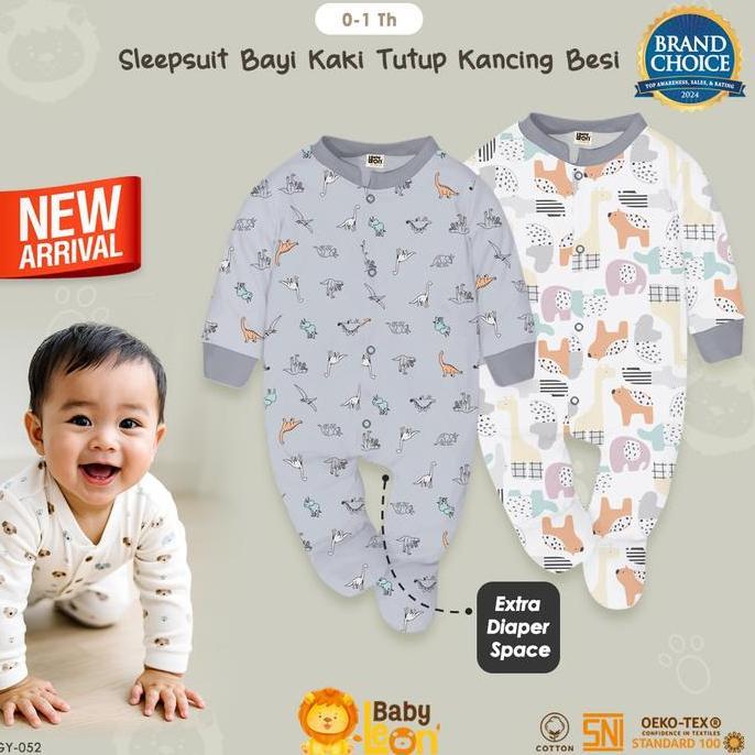 BABY LEON Sleepsuit Bayi Jumpsuit Bayi Kaki Tutup Lengan Panjang GY-052