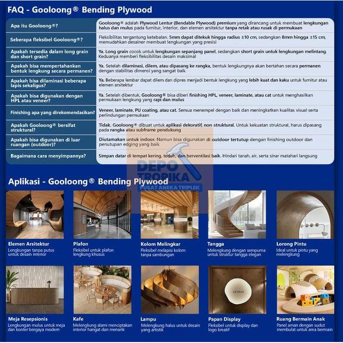 Antimateri- Gooloong - Bending Plywood | Triplek Fleksibel, Digulung Hingga 360 Derajat Tanpa Patah