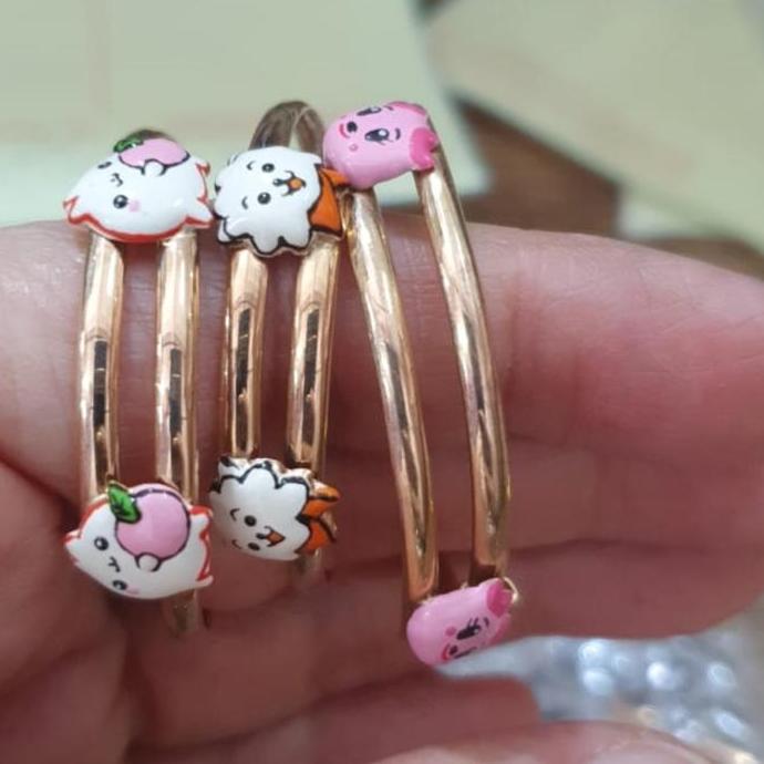 gelang bangle bulat bayi mas kuning 375 emas asli
