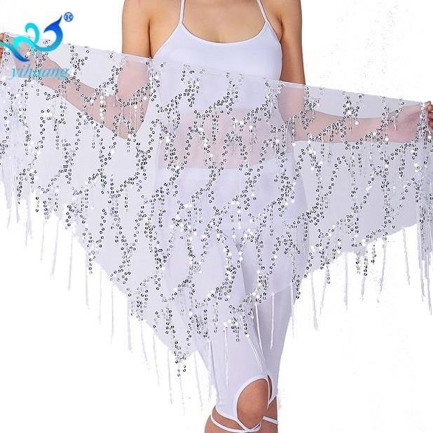 SELENDANG HIP SCARF SABUK BELLY DANCE PAYET TULLE RUMBAI TARI KOSTUM LA